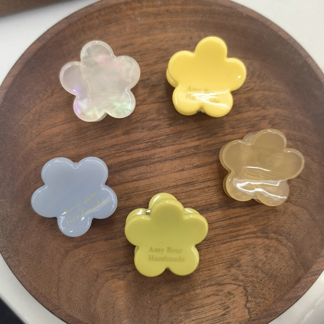 F015彩色花花刘海小抓夹一组五个