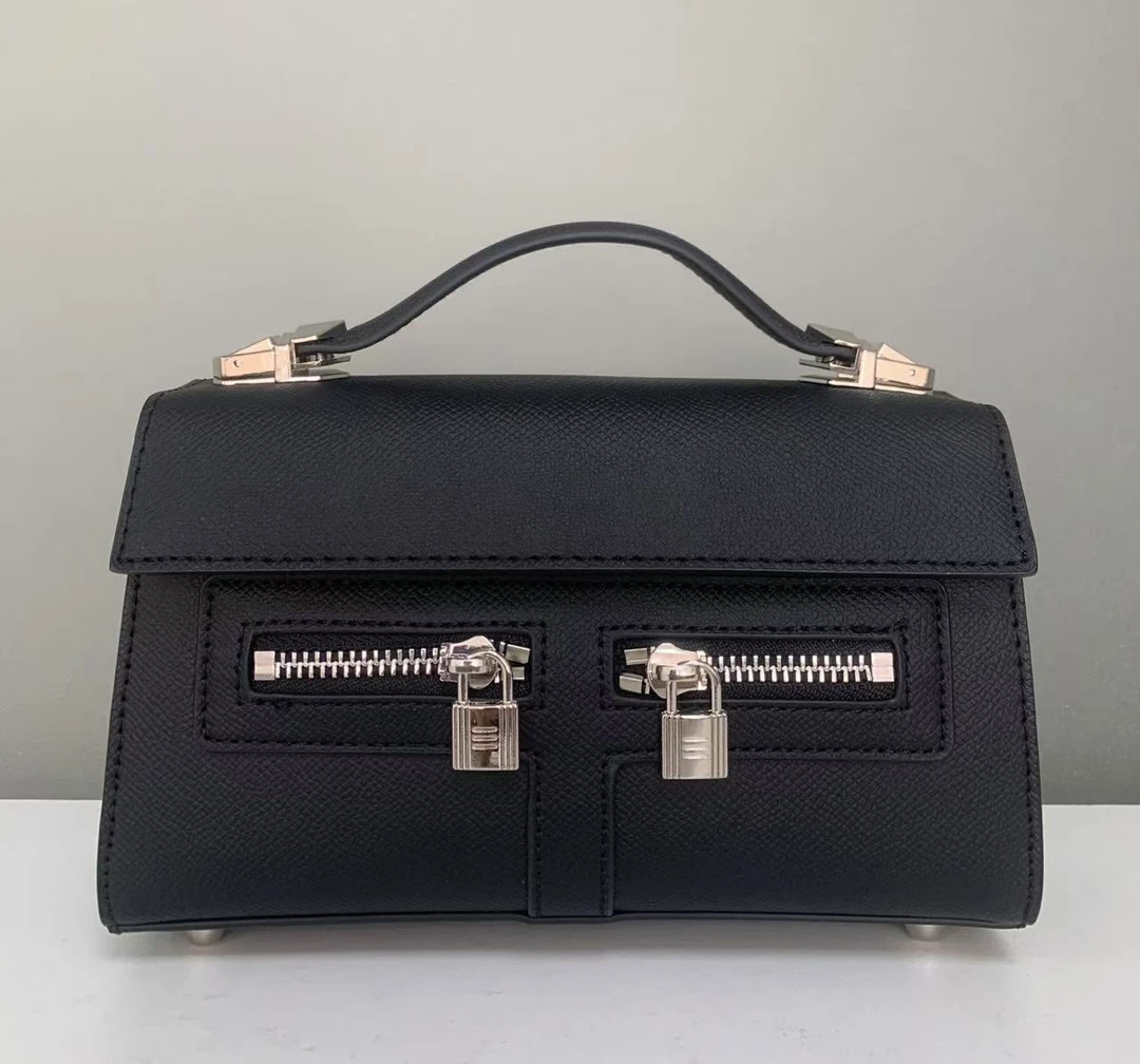 【婉婉专属】原创设计 高定大牌简约手提包斜挎包 6659#黑色