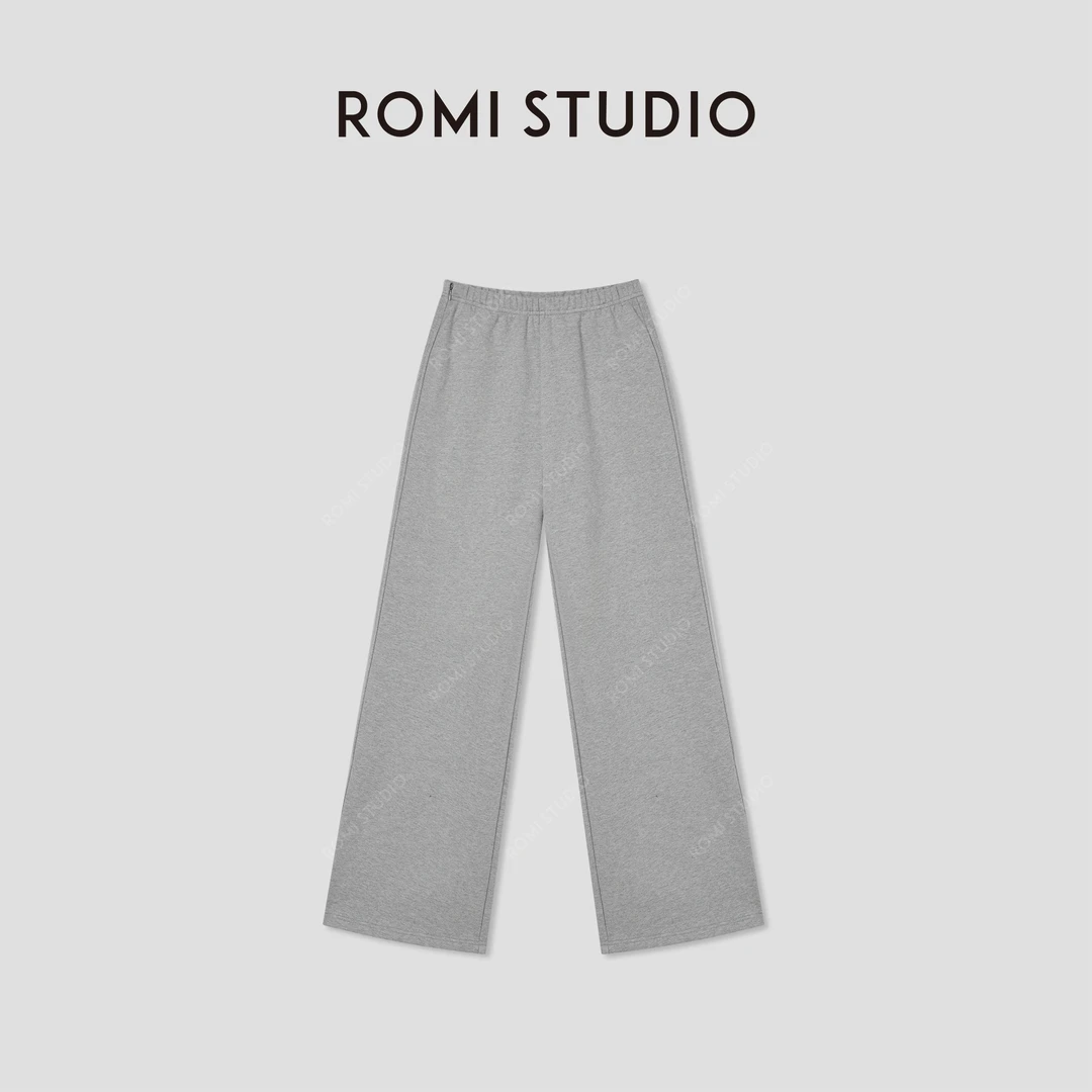 ROMI STUDIO“都市休闲”100%棉高克重加绒厚款休闲裤 RW24WXH1294