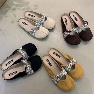 玛丽珍法式包头半拖鞋女2024春夏季新款穆勒凉拖鞋外穿懒人一脚蹬