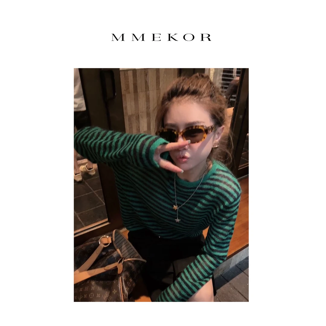 MMEKOR“梅丁毛衣”2025新款秋款活力常青藤韩系上衣 30059