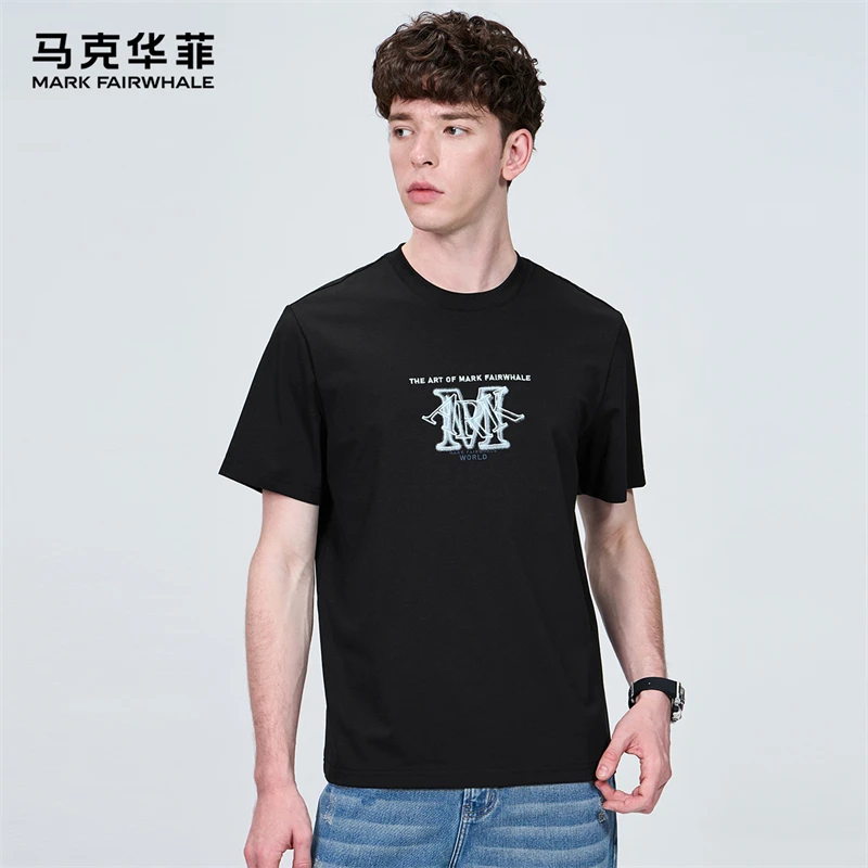 【重工印秀】马克华菲圆领短袖T恤男25春夏新款简约百搭凉感休闲T恤