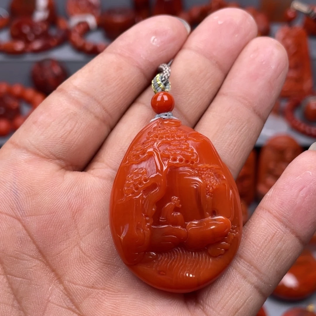 南红玛瑙未镶嵌珠宝奇石吊坠