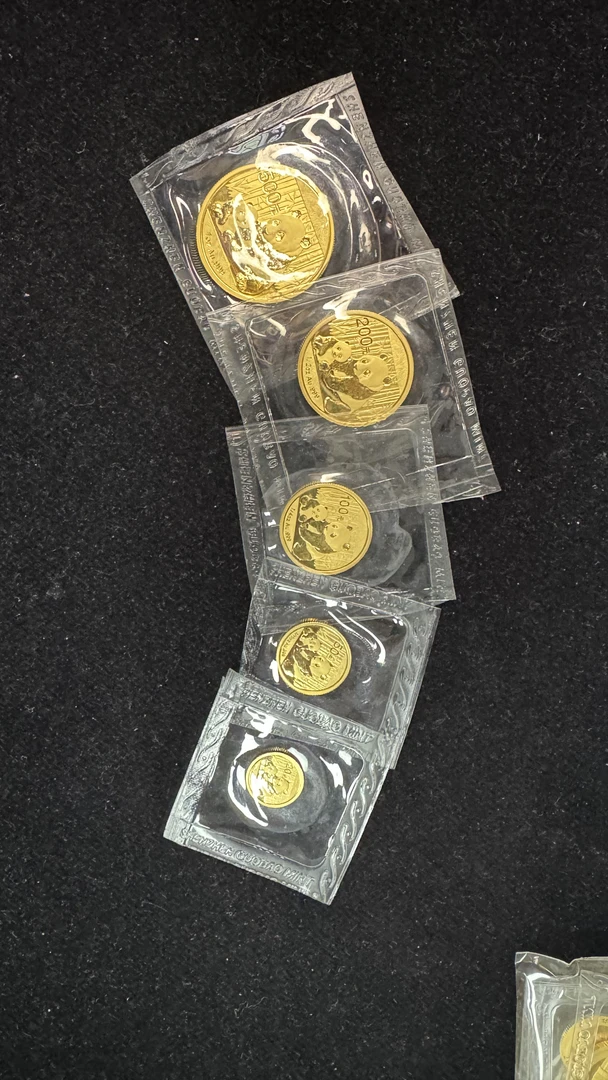 2012年熊猫普制金币 整套 五枚一套 原封 盒证全