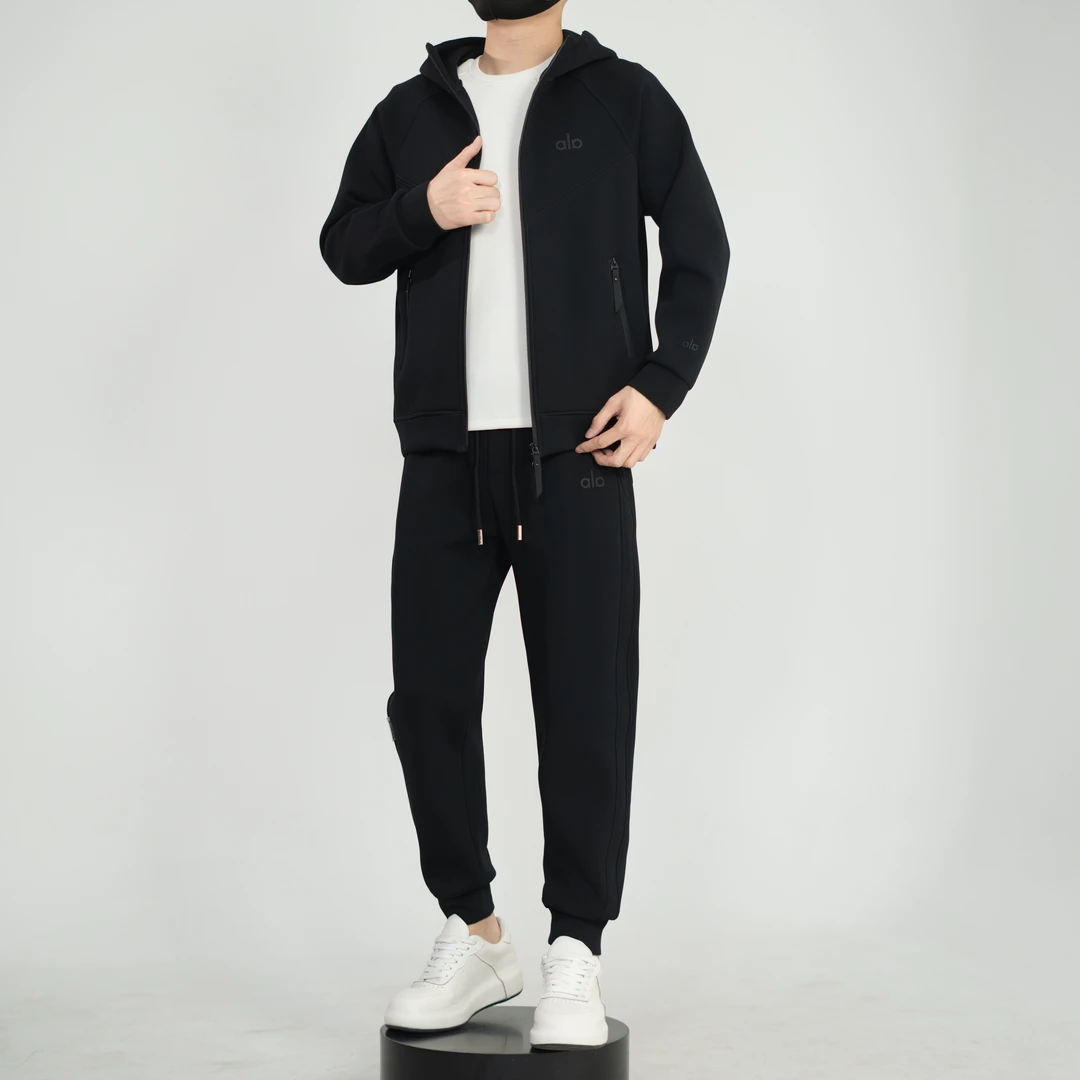 秋季新款男士时尚潮牌套装连帽卫衣外套百搭美式高街休闲运动卫裤