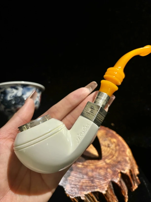 H.Roben海泡石斗 大号定制三银罗得西亚牛头斗