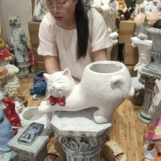 合成树脂氧化镁翘屁股猫咪花盆