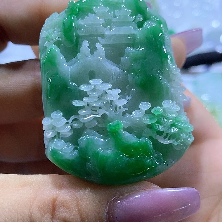 翡翠未镶嵌颈饰天然翡翠A货吊坠