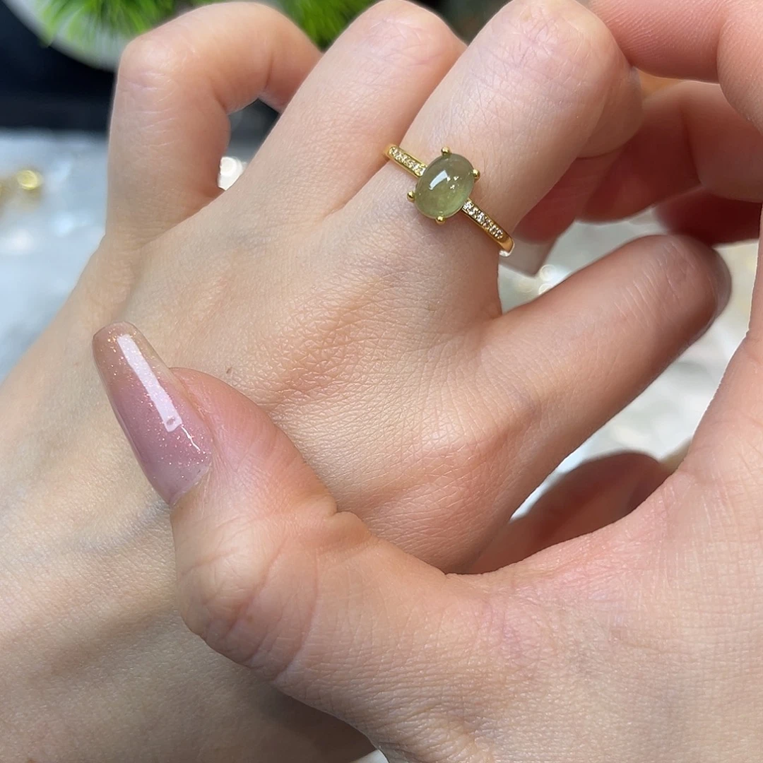 翡翠银S925镶嵌戒指