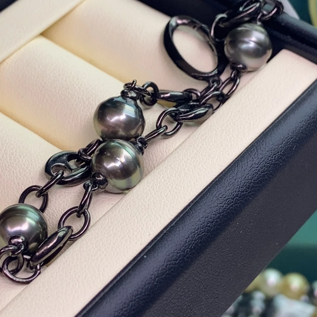 银S925镶嵌手链海水珍珠