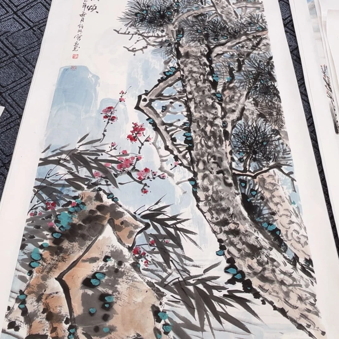 国画四尺作品花鸟