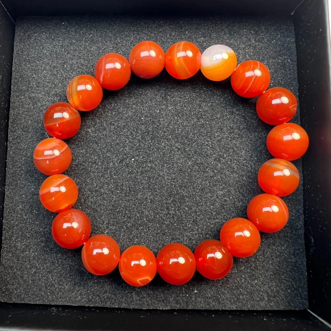 天然玛瑙手串卡10天然缠丝红玛瑙情侣款