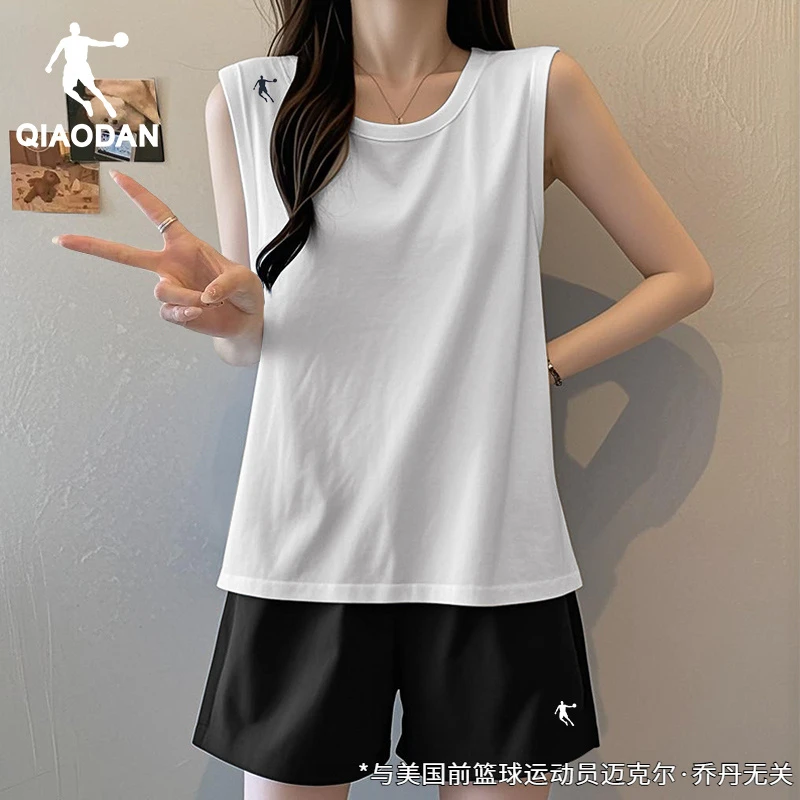 乔丹背心套装女士薄款夏季新款休闲宽松无袖T恤短裤运动服两件套