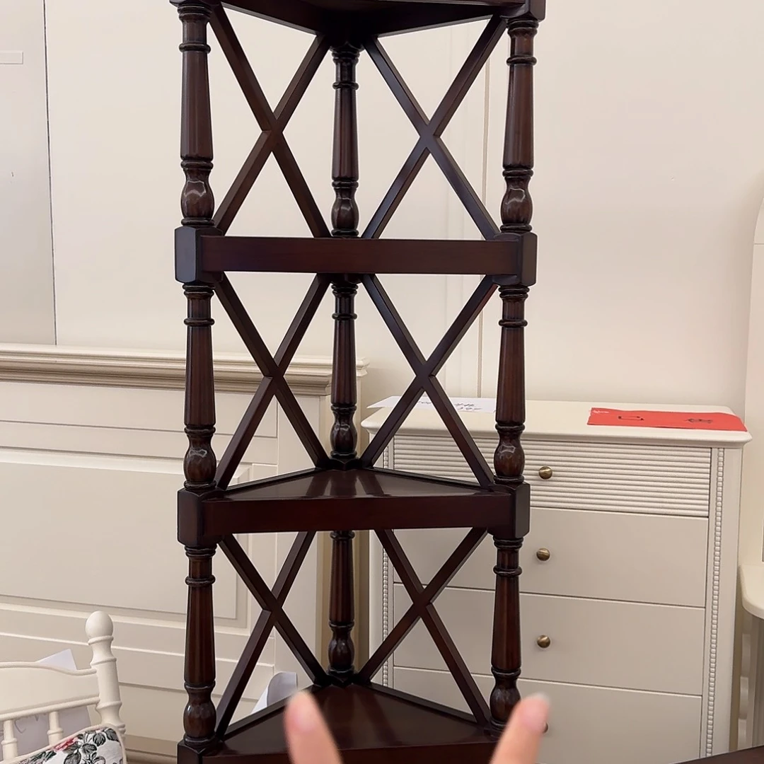 木樱桃木置物架胡桃色