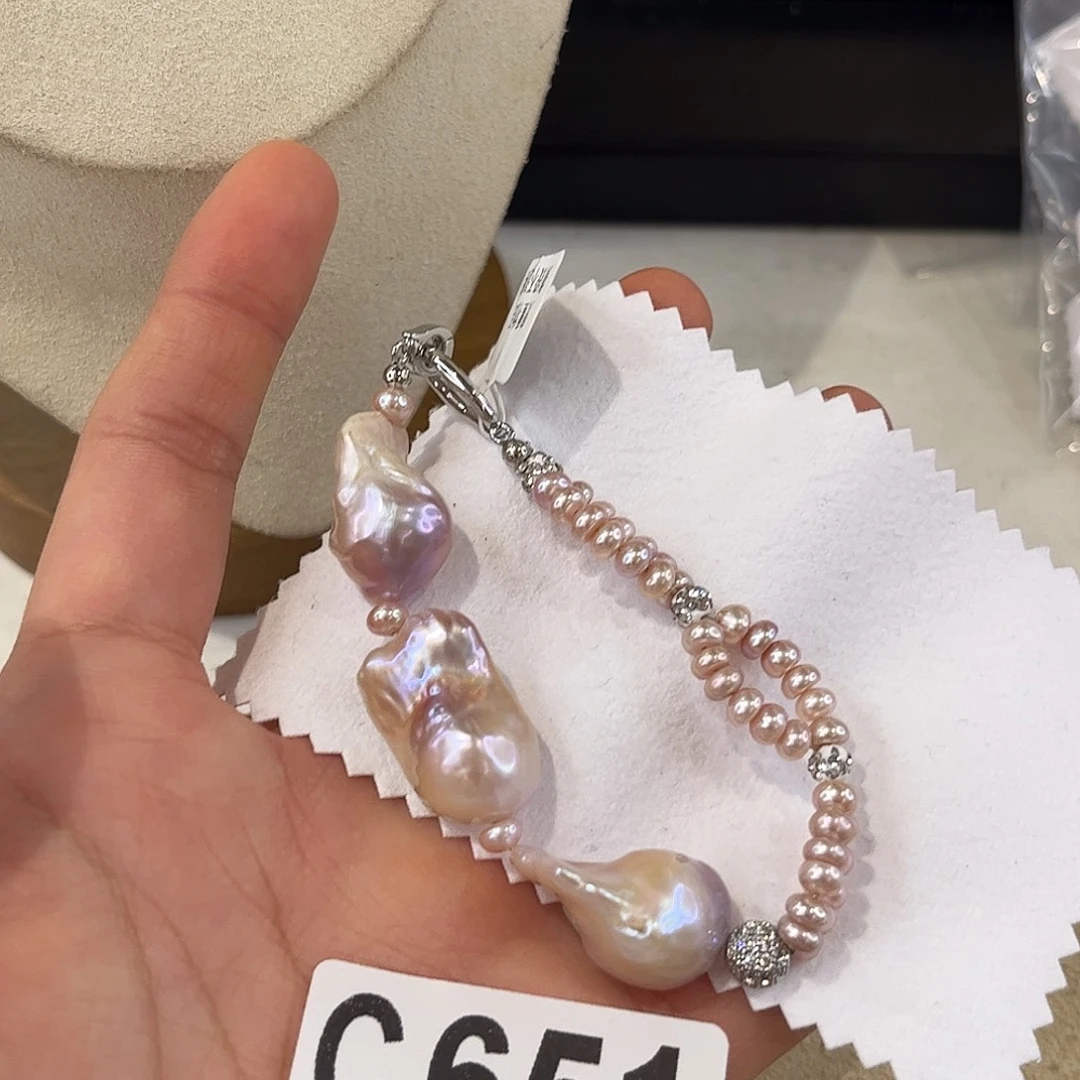 淡水珍珠耳饰合金