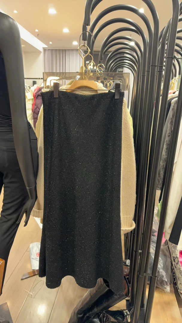 时髦精致亮片半身裙中长款显瘦鱼尾裙