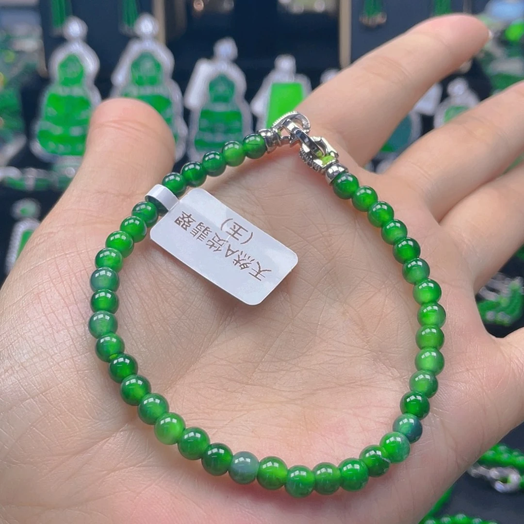 未镶嵌手链翡翠天然A货翡翠 阳绿5