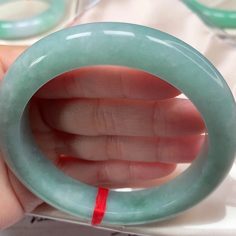 【闪购商品】翡翠手镯未镶嵌冰糯满色手镯6263圈7号