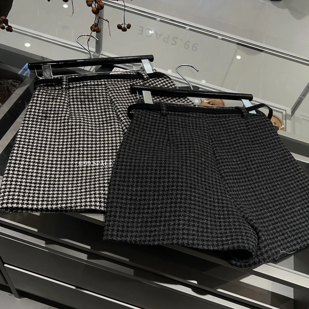 99-2754新款—千鸟格羊绒短裤