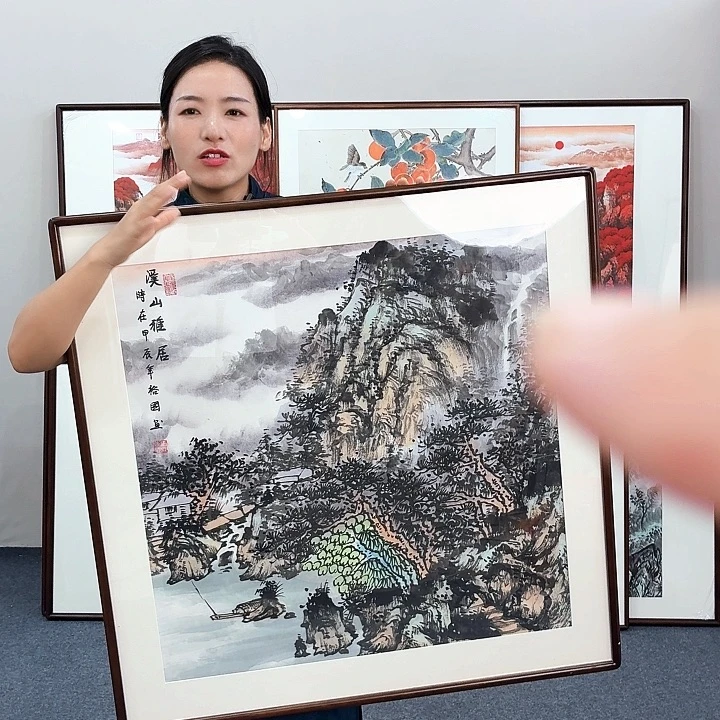 国画手绘作品80×80尺寸