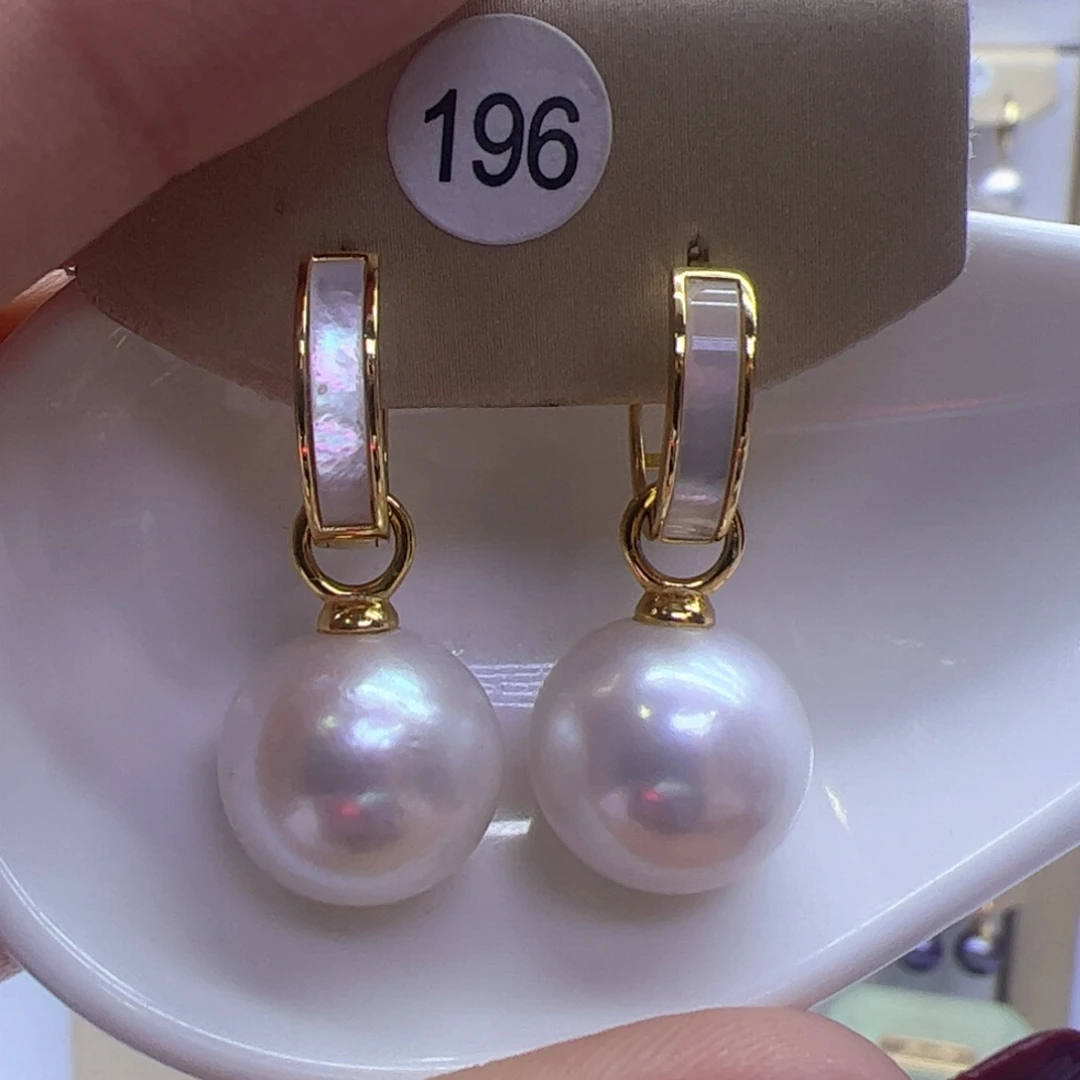 淡水珍珠耳饰银S925镶嵌