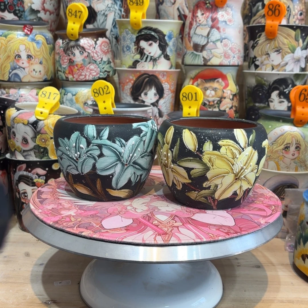 景德镇手绘花盆陶瓷10/10