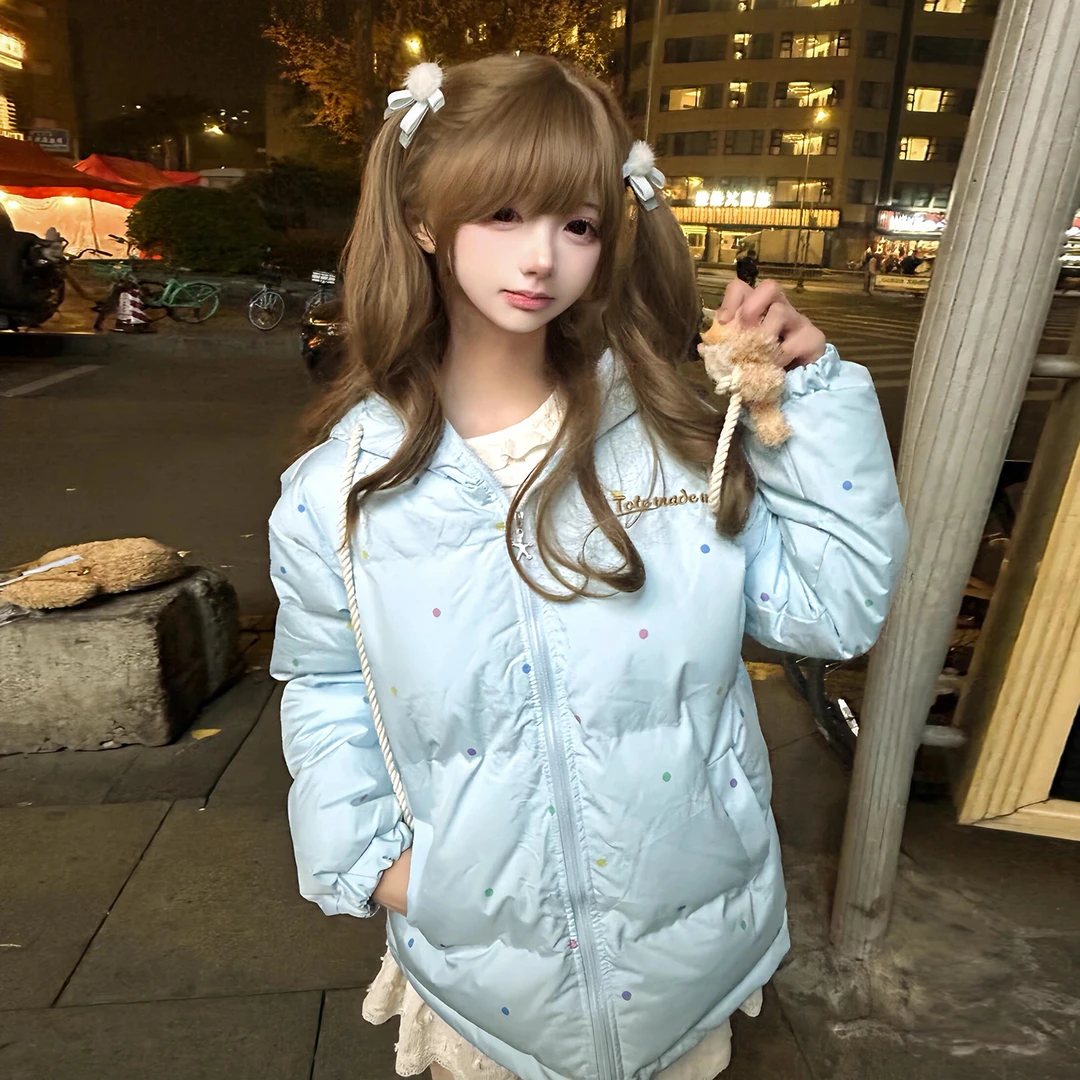 美拉德法式小众可爱小熊羽绒棉服女冬季新款宽松显瘦学生保暖外套