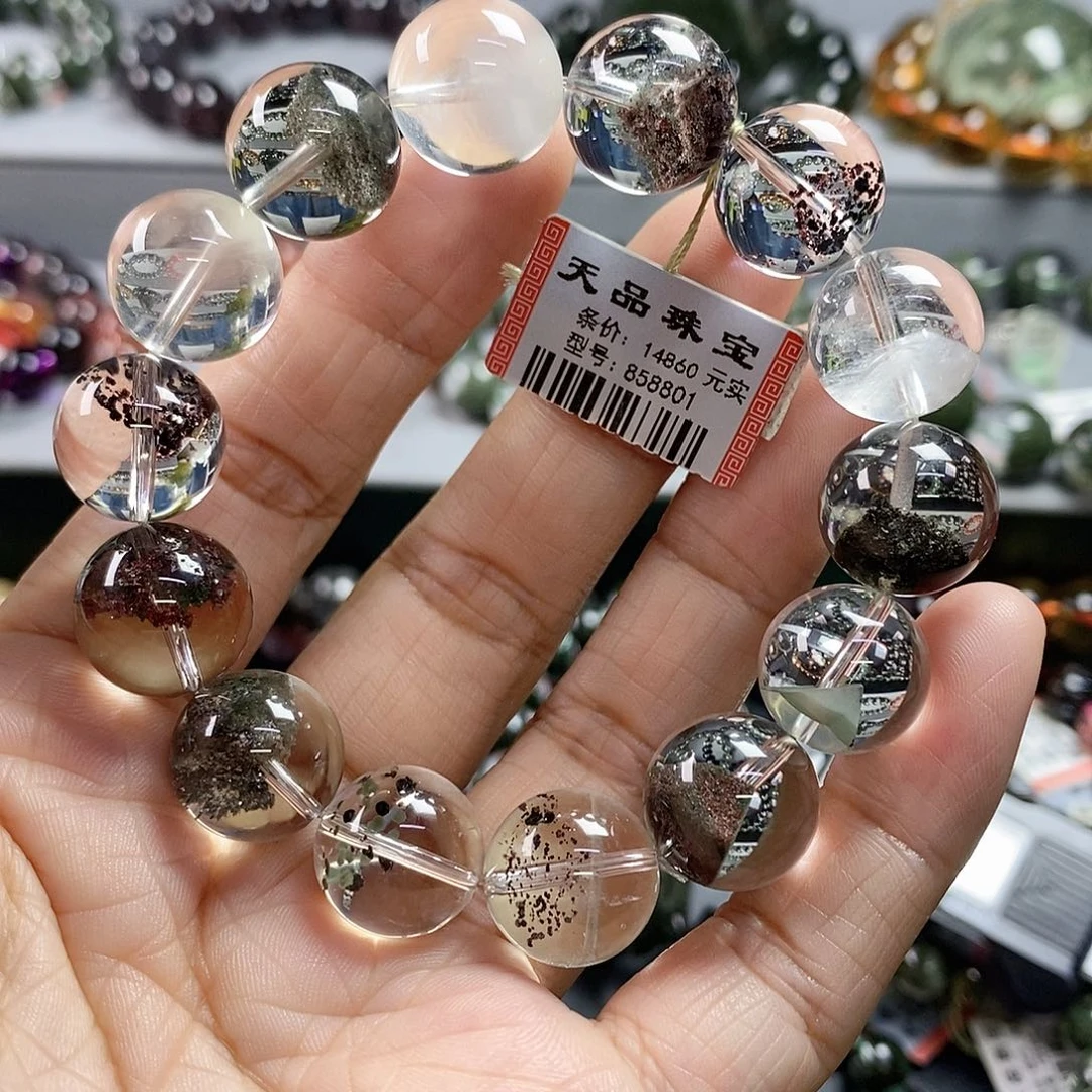 未镶嵌手链水晶绿幽灵手链858801