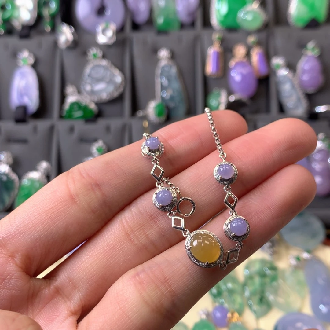 翡翠颈饰18K金镶嵌手链