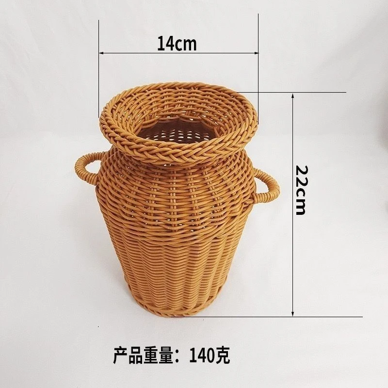 L001仿藤手工编织桌面鲜花瓶摆件14*22