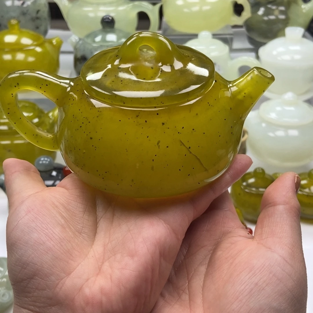 炼***启蛇纹石玉未镶嵌壶