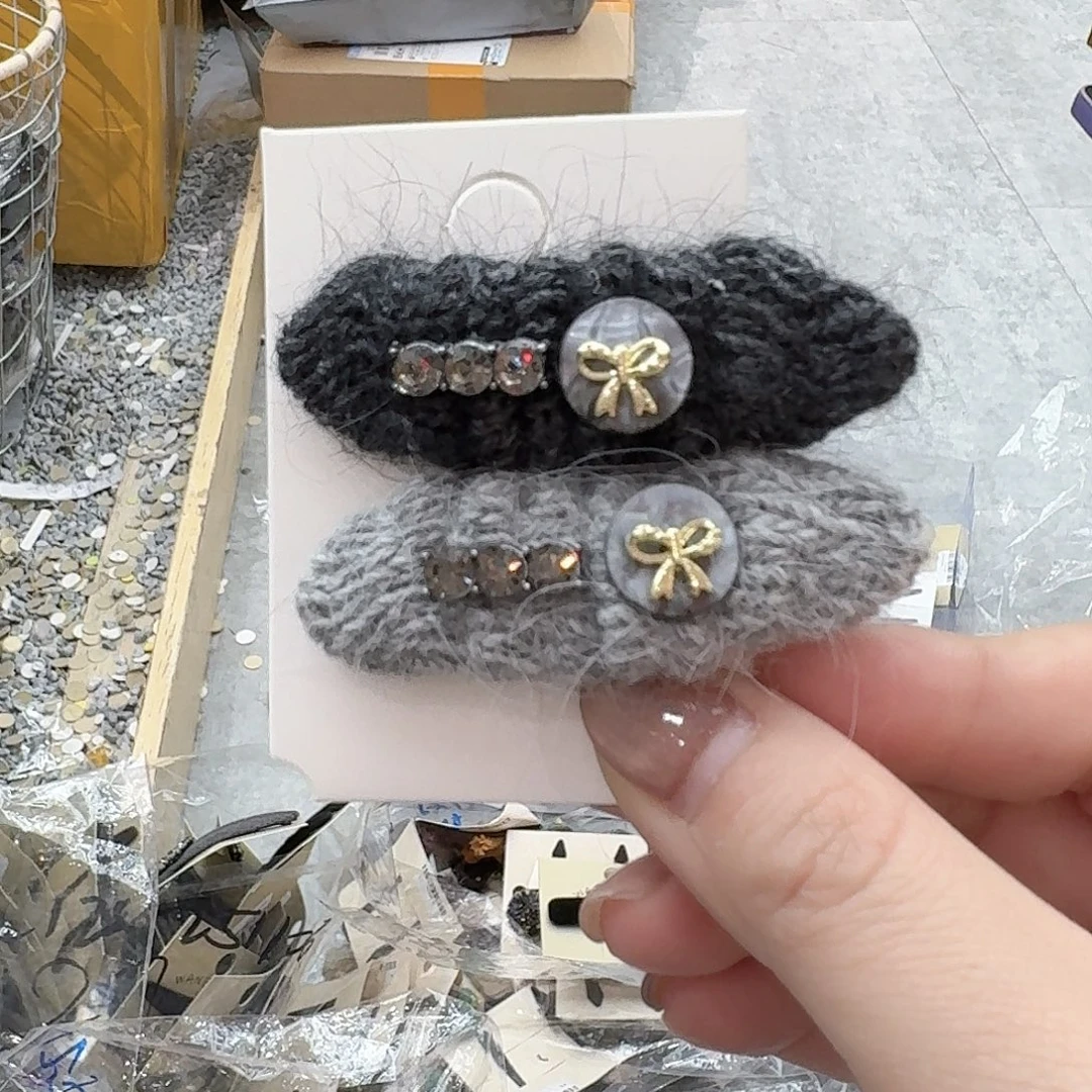 非金属蝴蝶结毛线鸭夹