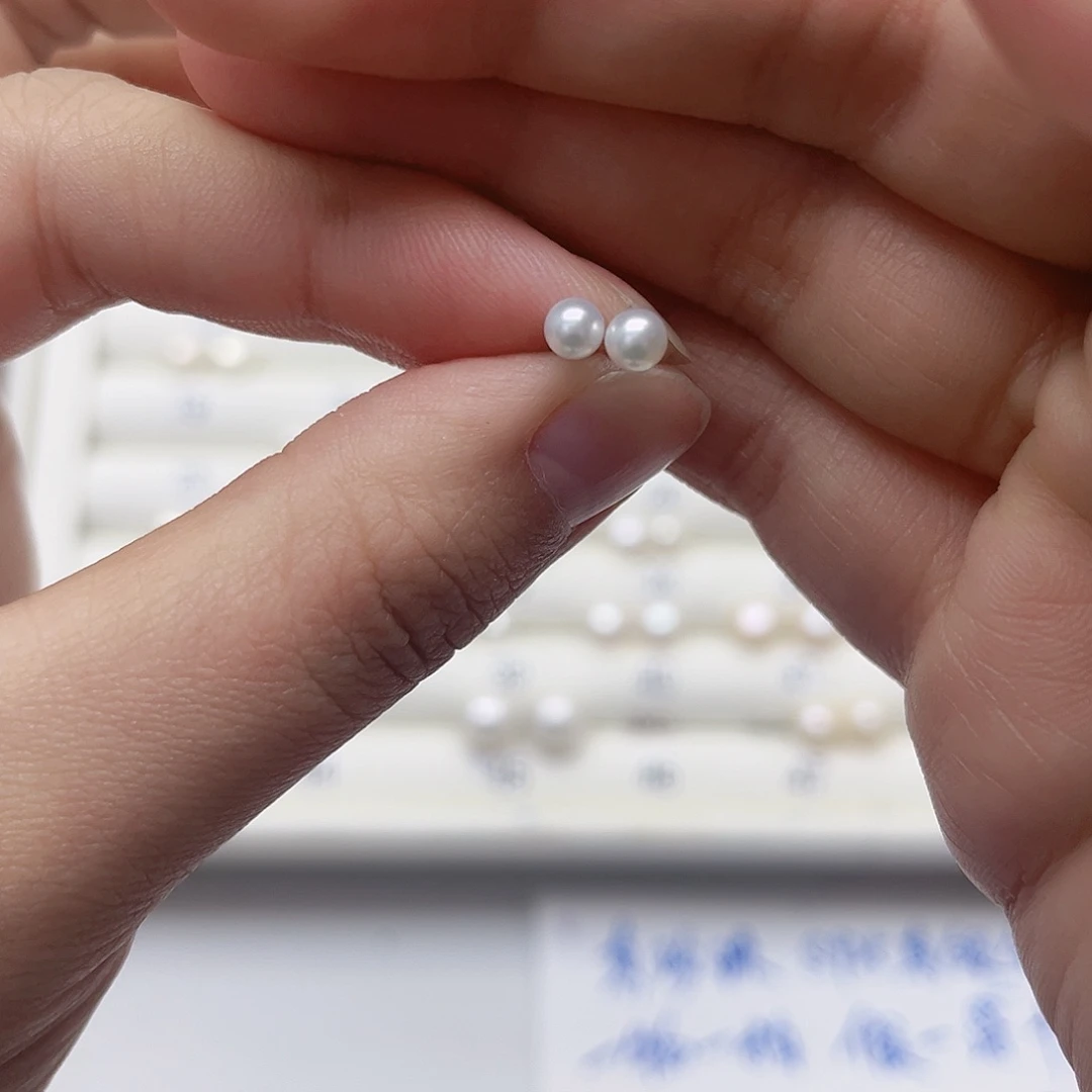 淡水珍珠耳饰银S925镶嵌.*k