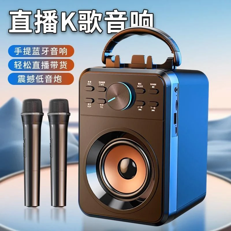 柏林之声便携式K歌蓝牙音响唱歌话筒音响一体机小音箱家用户外KTV