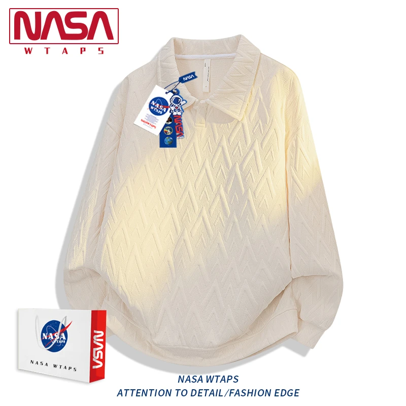 NASA WTAPS美式高级感卫衣男款春秋季新款设计感纯色针织长袖上衣
