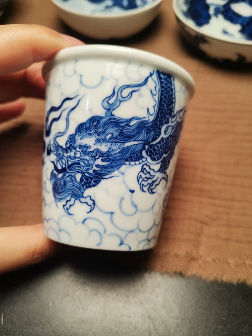 景德镇手绘穿云龙小可乐杯