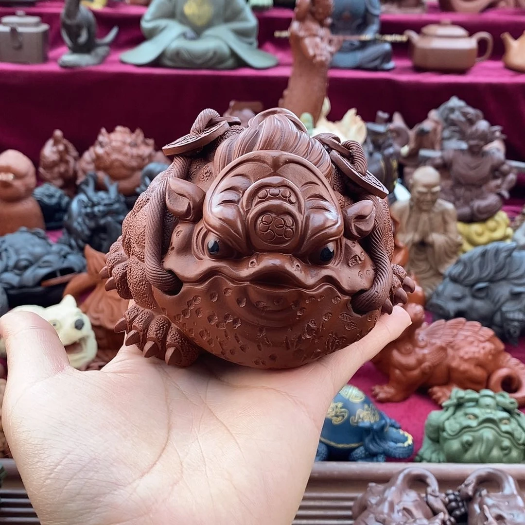 紫砂茶宠小*宇宜兴紫砂金蟾