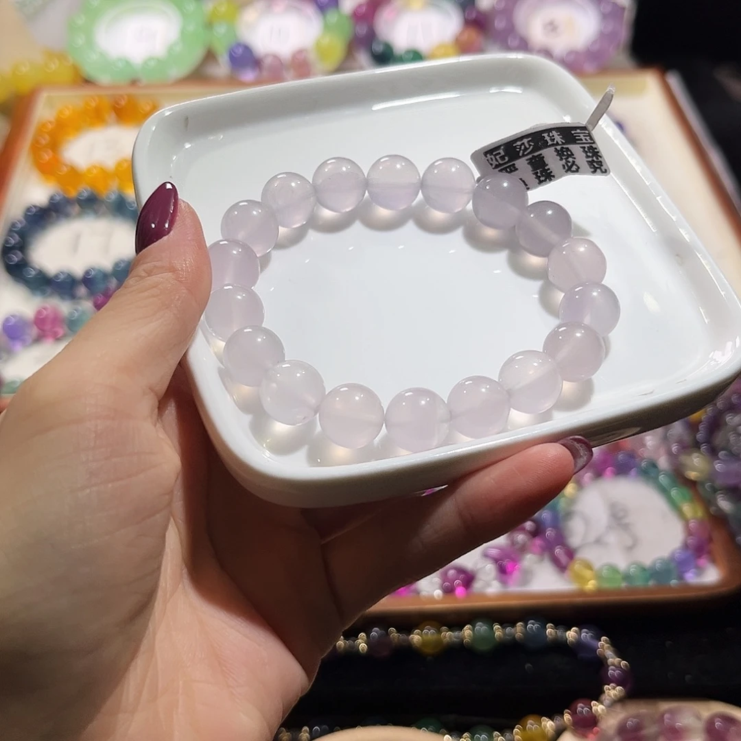 未镶嵌手链萤石浅芋泥色