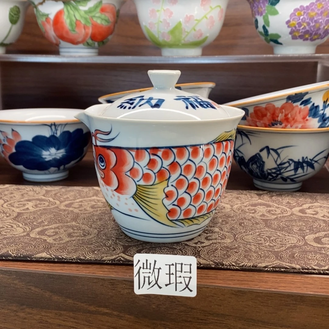 釉下彩老陶泥手工绘制