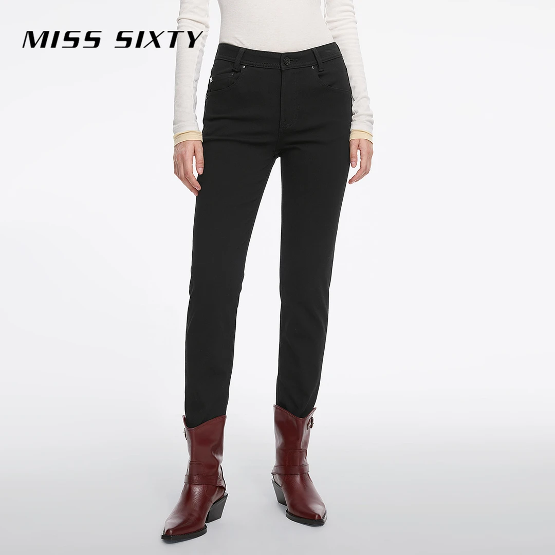 【商场同款新品】Miss Sixty2025春季牛仔裤中腰四面弹铅笔裤小黑裤