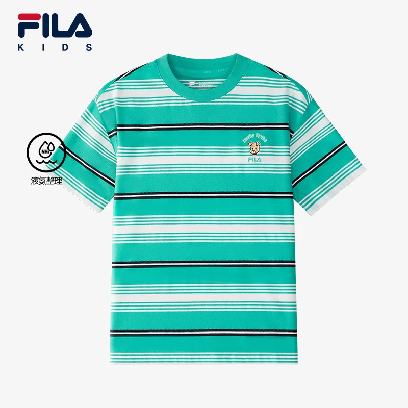 FILA斐乐儿童短袖T恤原田治联名新款中大童条纹上衣K12B524107