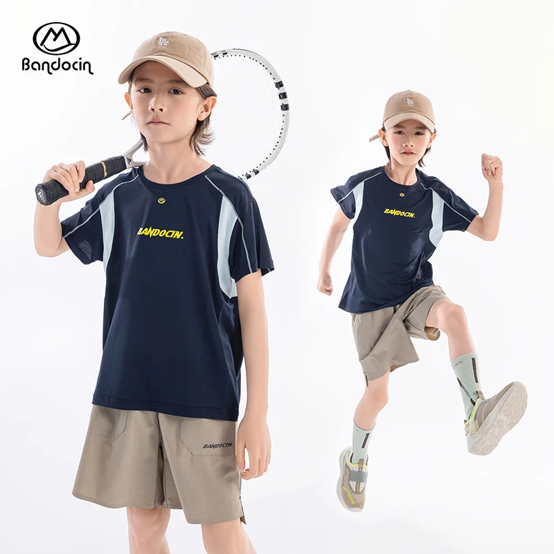BANDOCIN/半度闲男童夏季高尔夫运动T恤短袖速干凉感户外训练服
