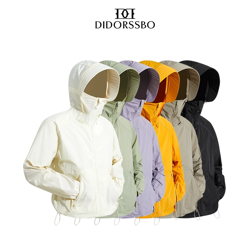 DIDORSSBO夏季男女款帽檐可拆卸防紫外线UPF50+连帽防晒衣2501