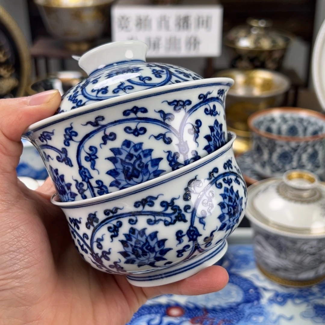 水***茶瓷片景德镇手工手绘陶瓷