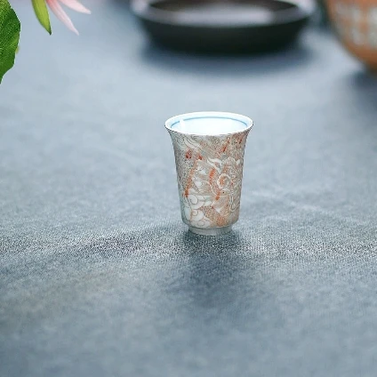 何赋森彩金龙纹闻香杯DC-536 中式茶具茶器
