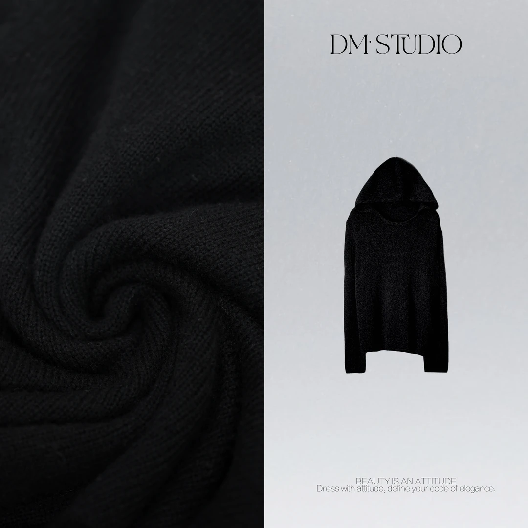 DEDM•STUDIO/早秋极简风气质长袖套头连帽针织衫2509ZZS/MM3573