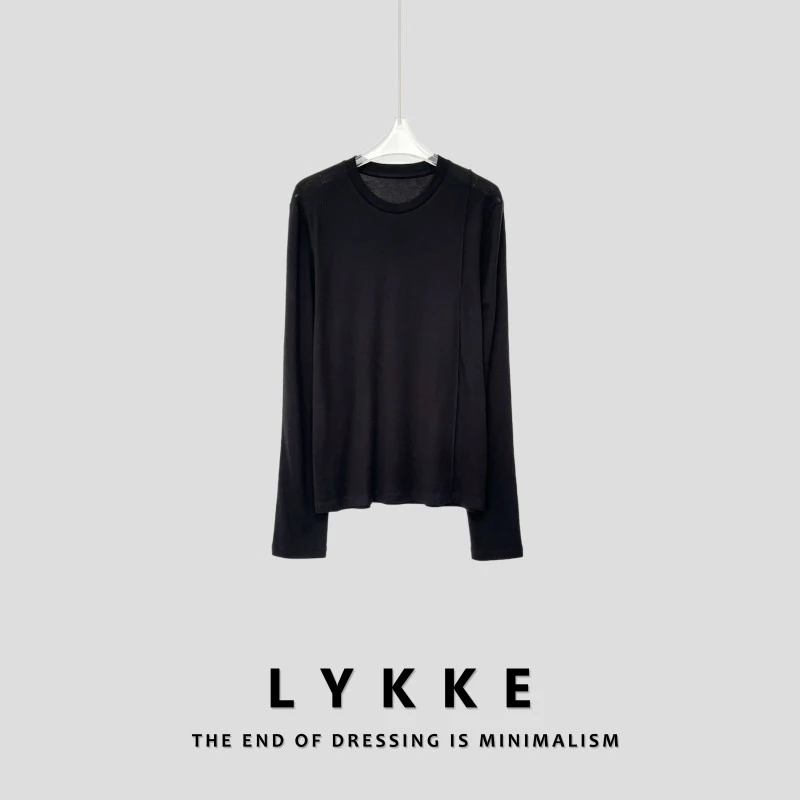 LYKKE 25新款舒适零负担百搭圆领设计感打底T恤-E293