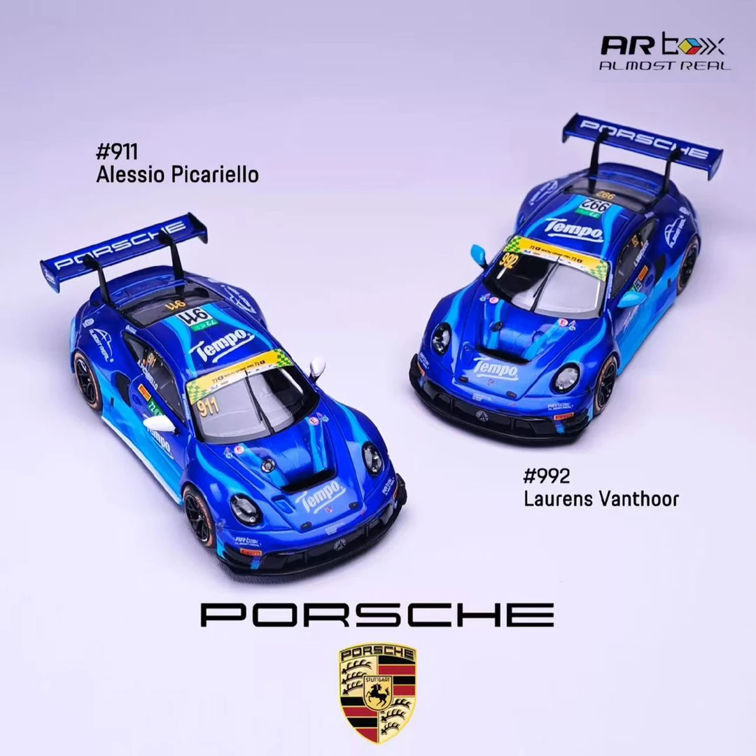 【预售】AR BOX 1:64 保时捷 911 GT3 R 2025年澳门GT 合金车模