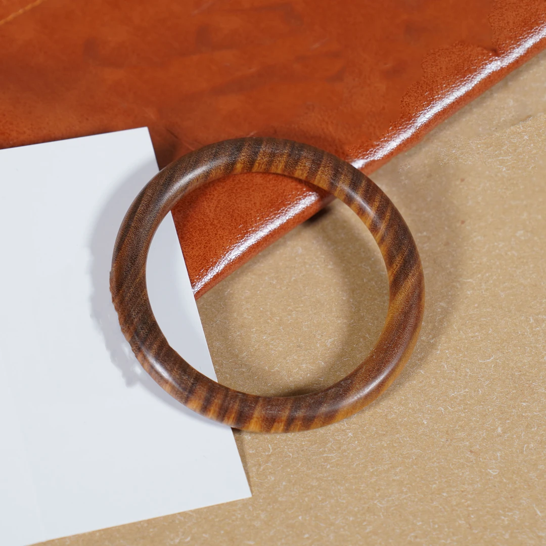 【造木东方】玉檀香阿根廷绿檀满水波手镯内径61mm手饰品木雕