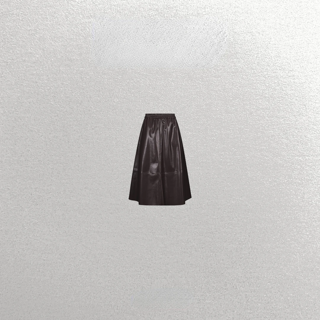 【皮裙尖子生】A字裙高腰显瘦中长大伞裙WT43RYQ009